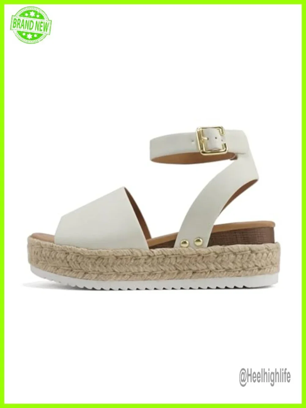 Women's Open Toe Ankle Strap Espadrille Flatform Wedge Sandal